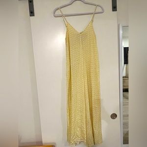 Zara Maxi Dress Flowy Yellow Floral XS/S Strappy